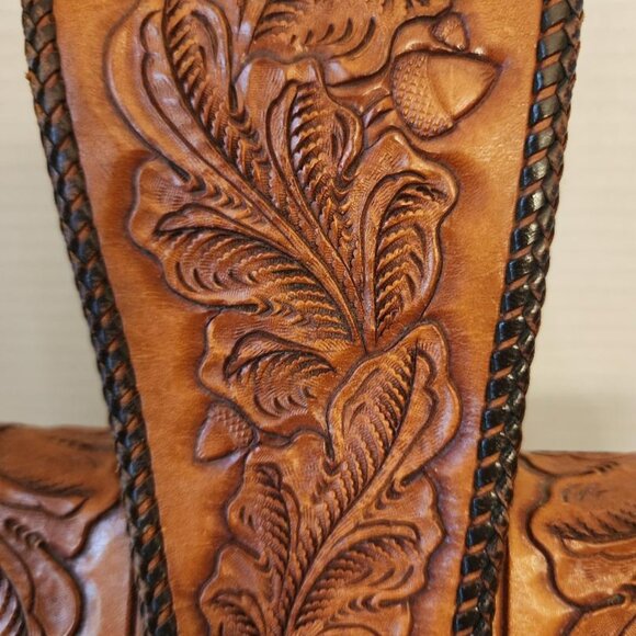 Vintage 1950's Wide Strap Tooled Leather Purse-Raleigh - Picture 3 of 9